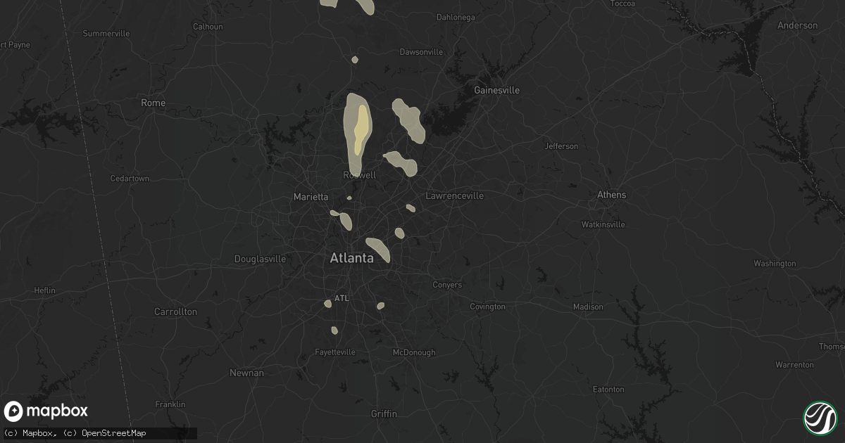 Hail map in Lilburn, GA on July 28, 2026