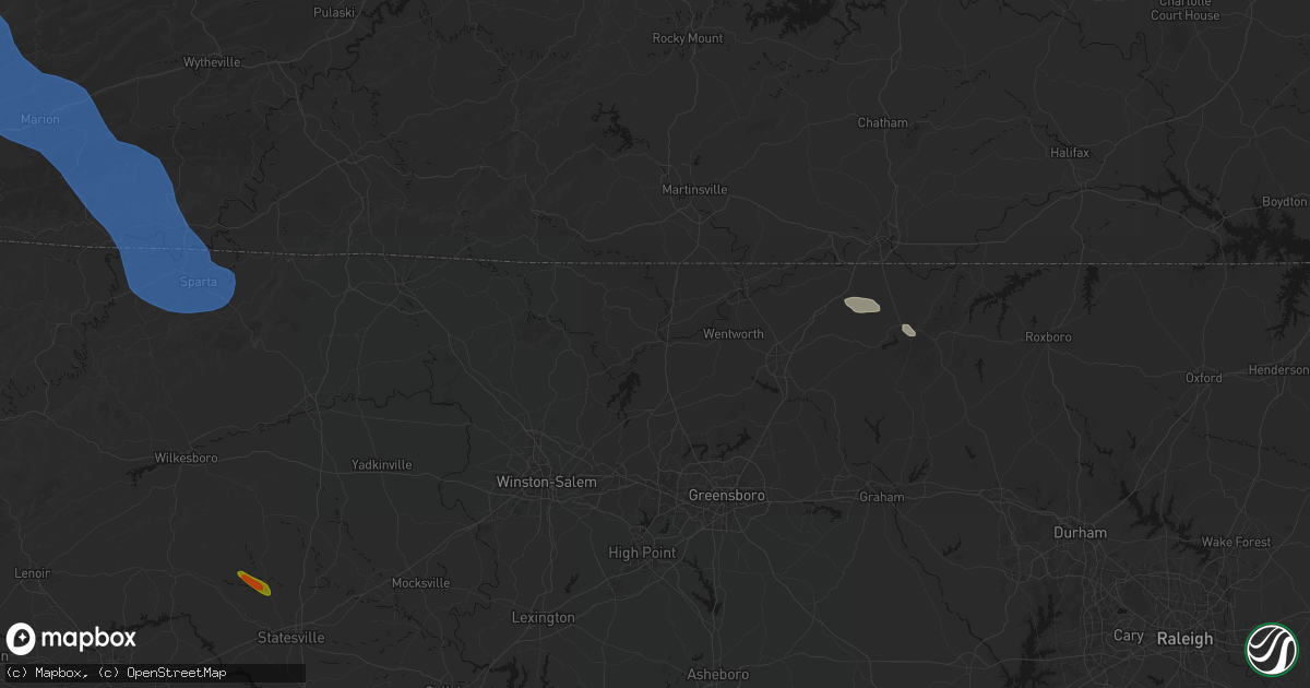 Hail map in Madison, NC on July 28, 2026