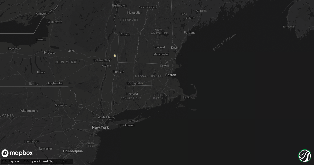 Hail map in Massachusetts on July 28, 2026