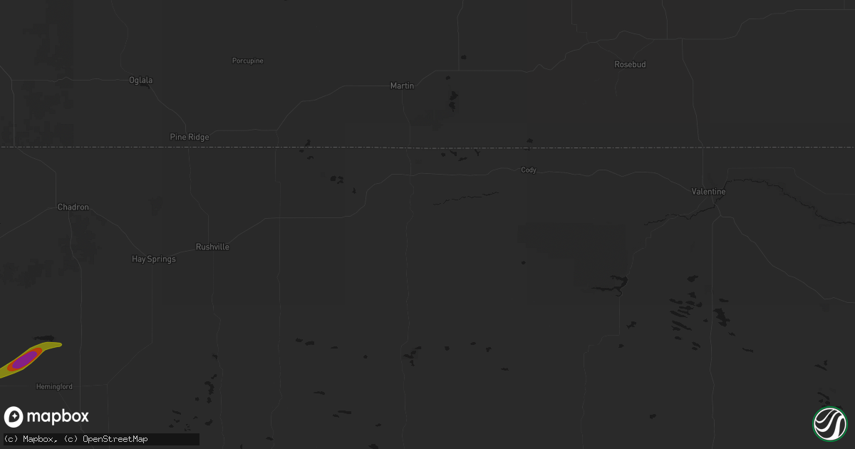 Hail map in Merriman, NE on July 28, 2026