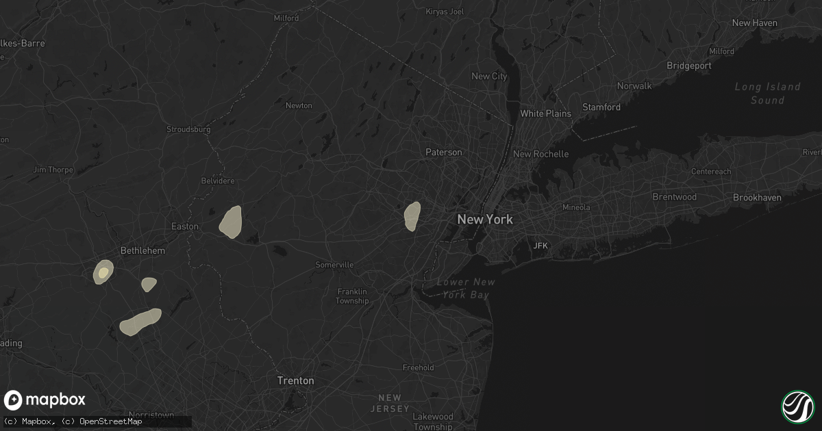 Hail map in Millburn, NJ on July 28, 2026