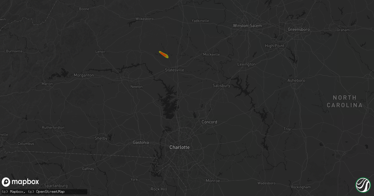 Hail map in Mooresville, NC on July 28, 2026