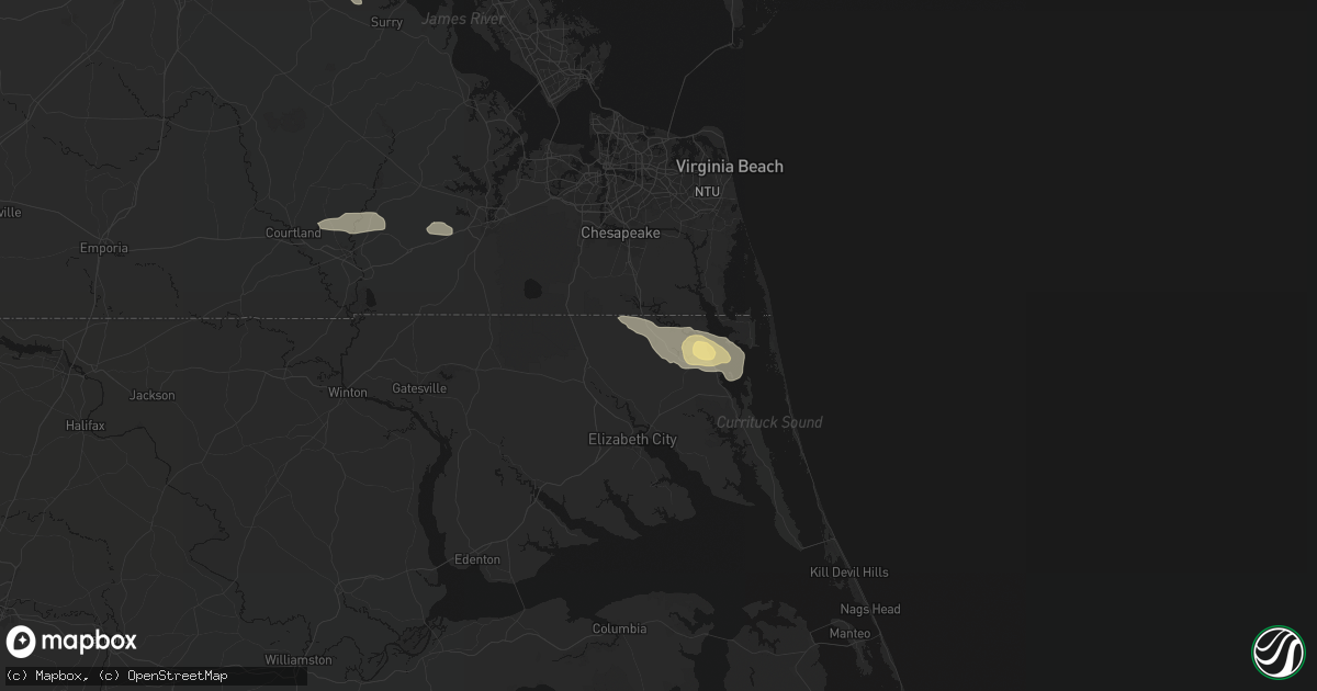 Hail map in Moyock, NC on July 28, 2026