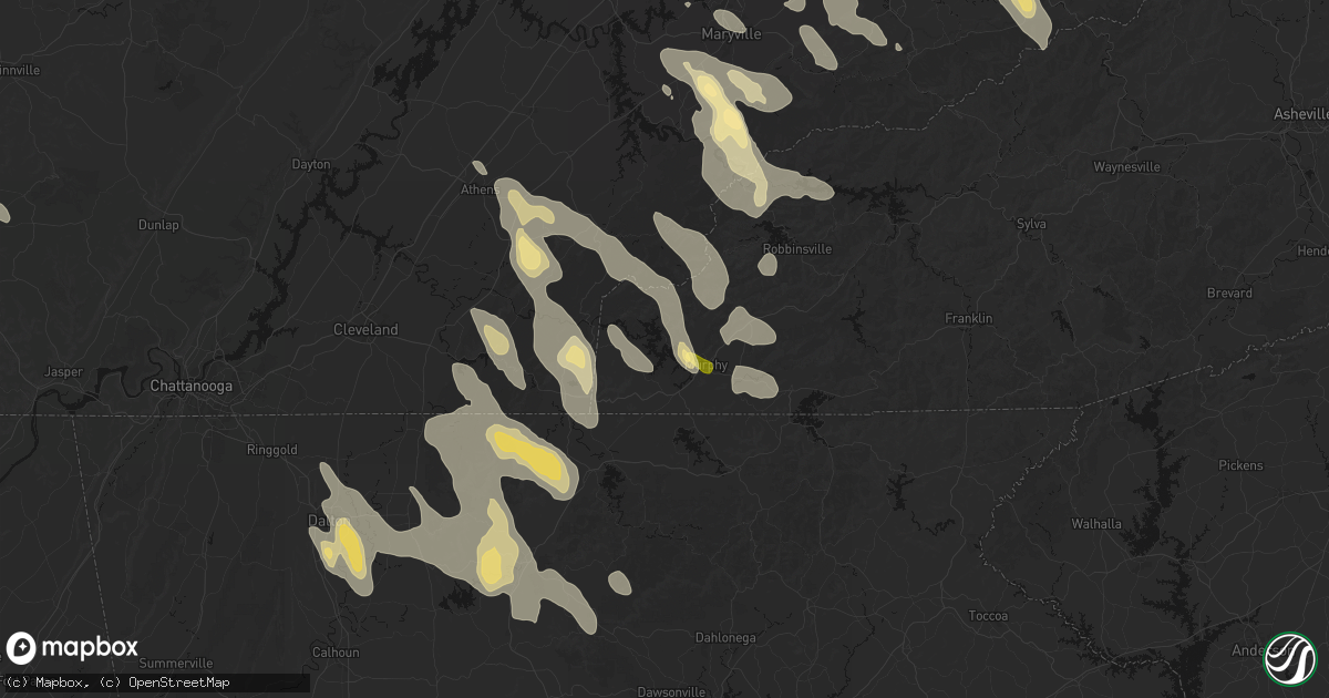 Hail map in Murphy, NC on July 28, 2026
