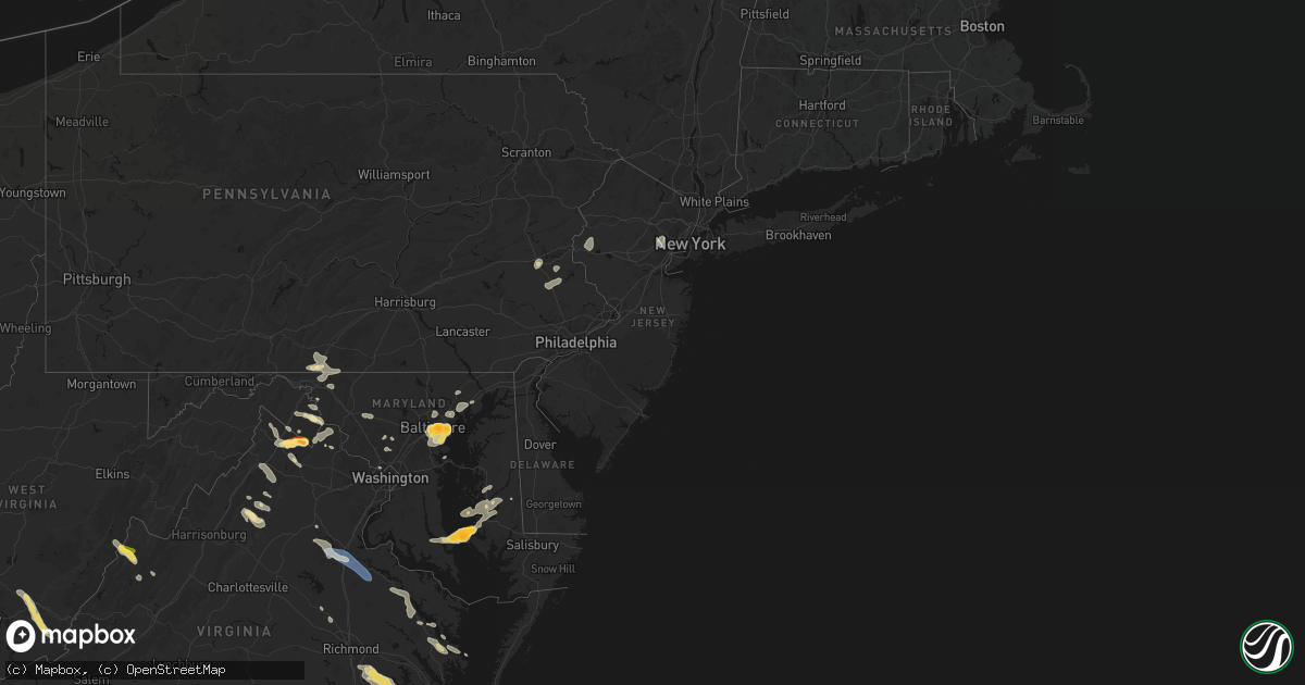 Hail map in New Jersey on July 28, 2026