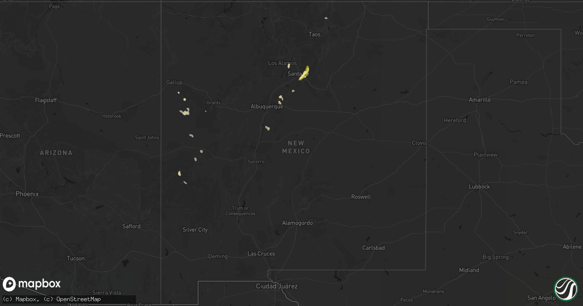 Hail map in New Mexico on July 28, 2026