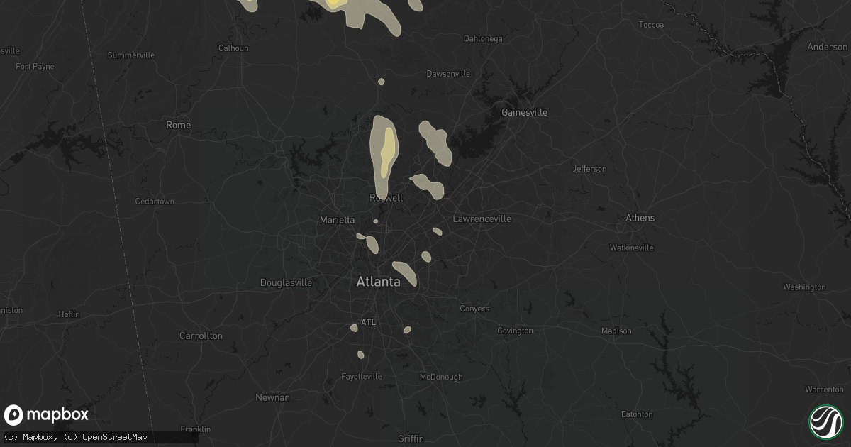 Hail map in Norcross, GA on July 28, 2026