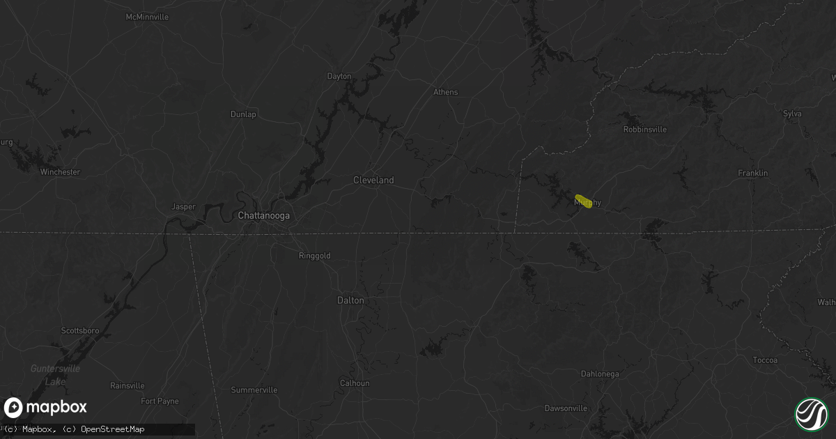 Hail map in Old Fort, TN on July 28, 2026