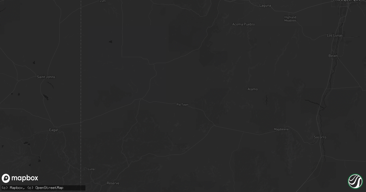 Hail map in Pie Town, NM on July 28, 2026