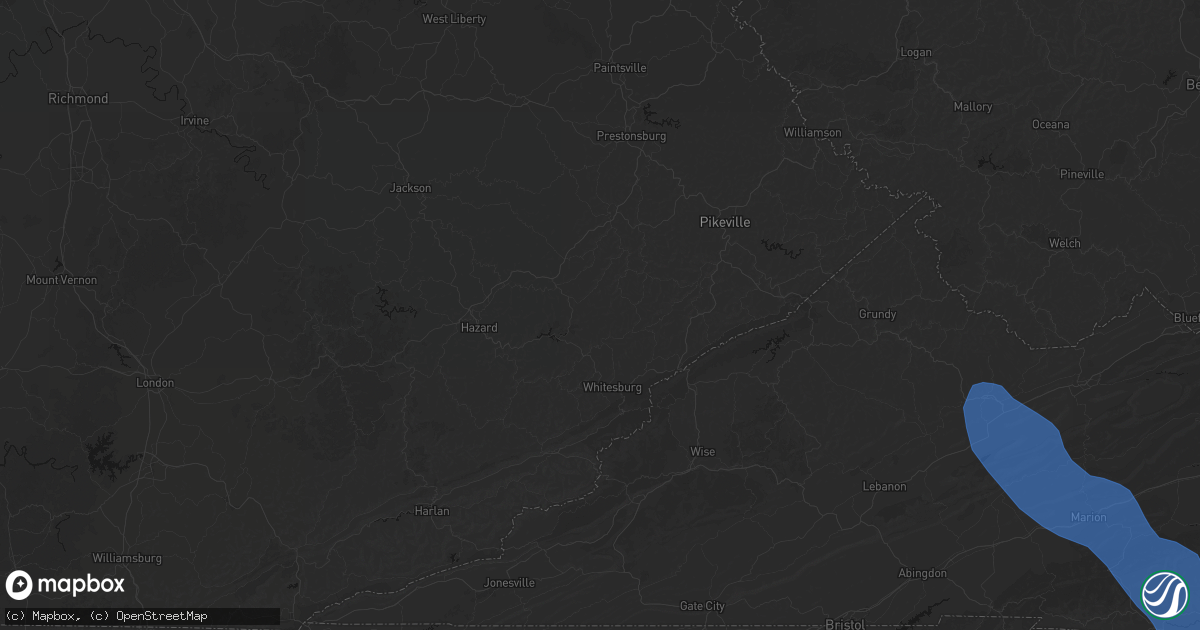 Hail map in Pine Top, KY on July 28, 2026