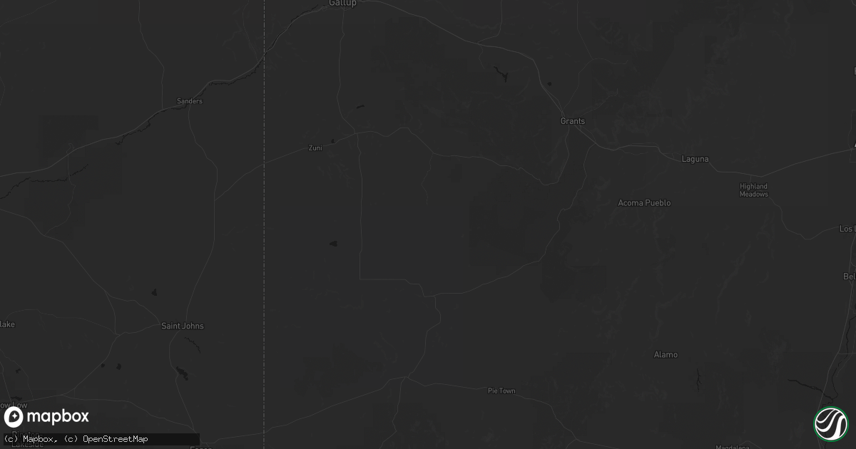 Hail map in Pinehill, NM on July 28, 2026