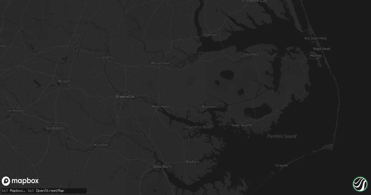Hail map in Pinetown, NC on July 28, 2026