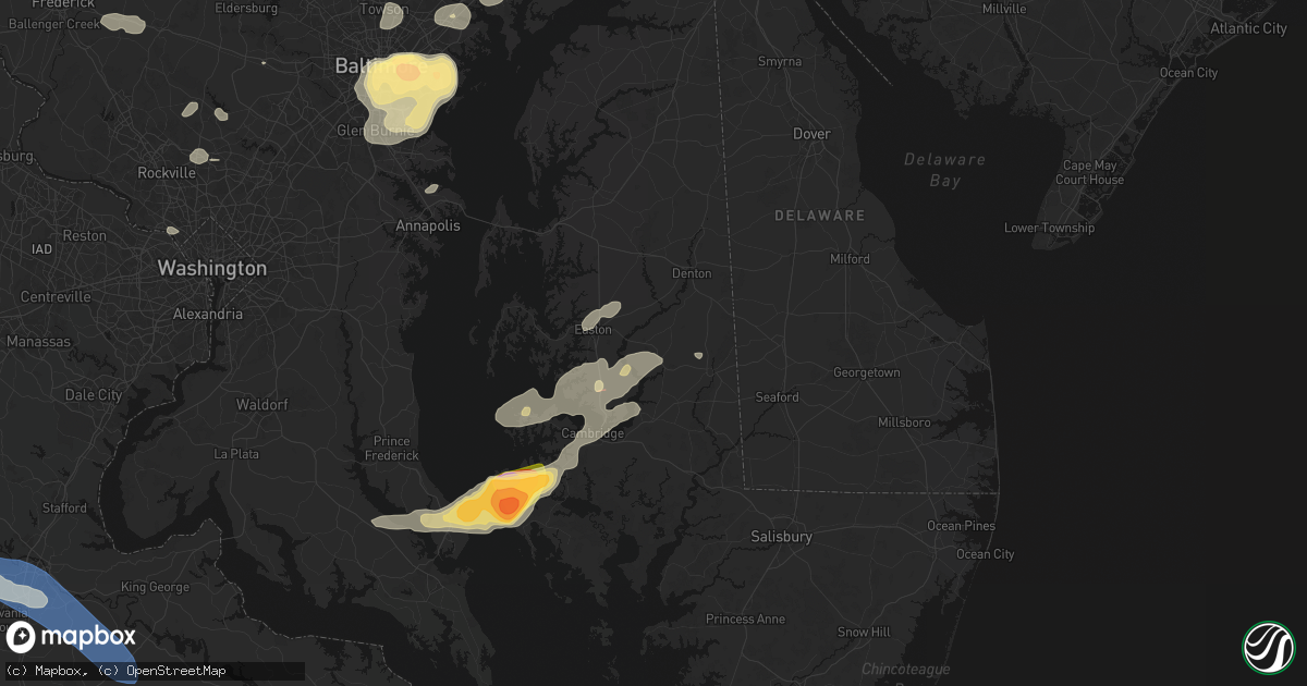 Hail map in Preston, MD on July 28, 2026