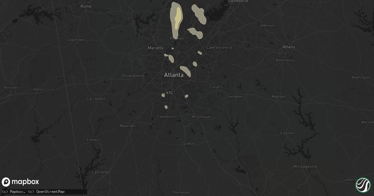 Hail map in Rex, GA on July 28, 2026