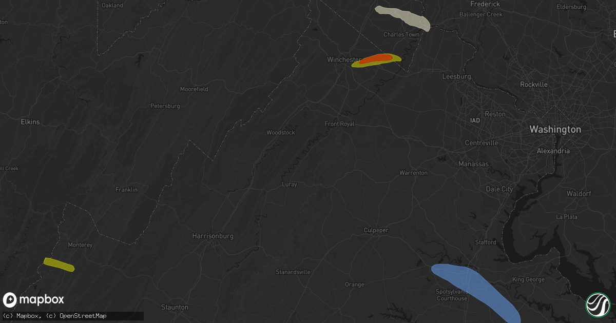 Hail map in Rileyville, VA on July 28, 2026