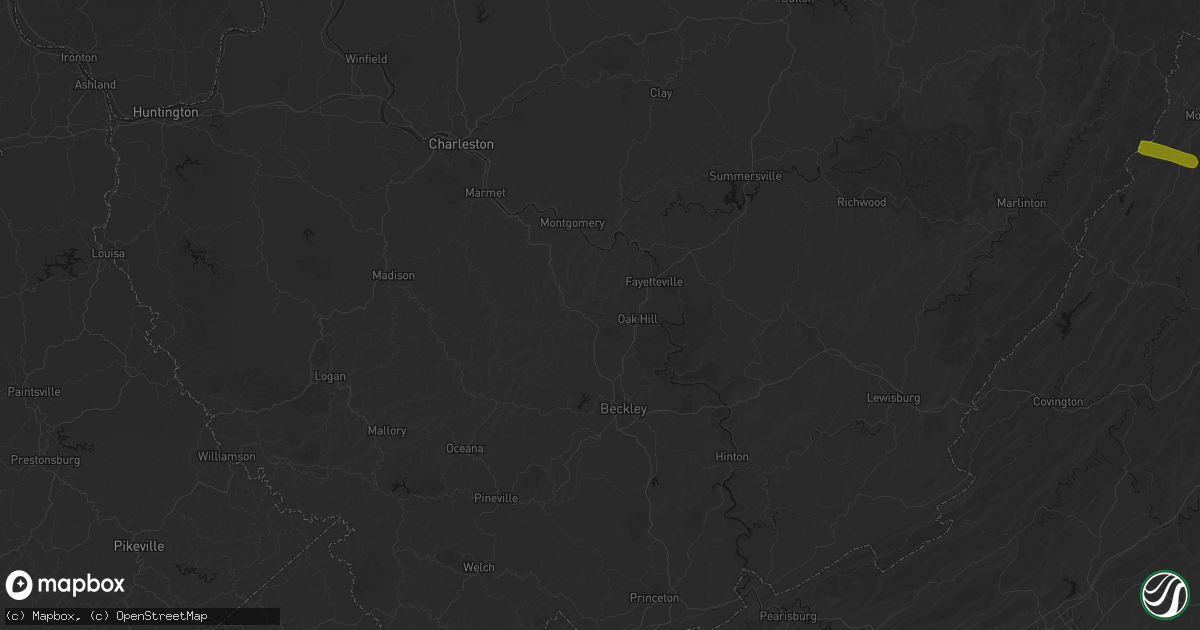 Hail map in Scarbro, WV on July 28, 2026