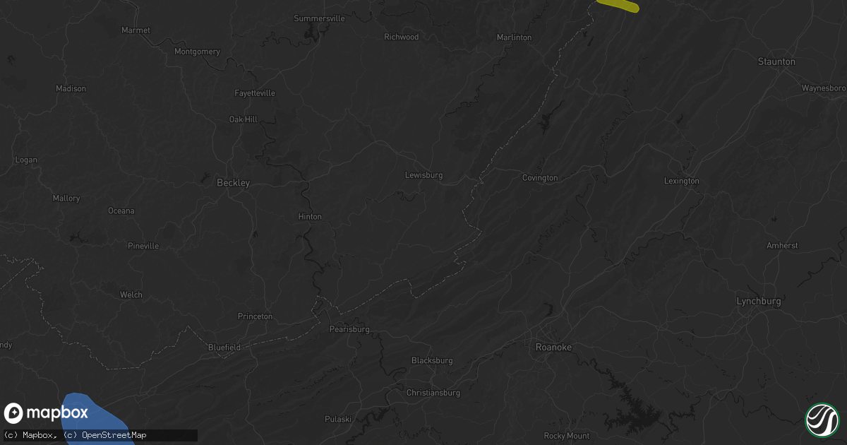 Hail map in Secondcreekx, WV on July 28, 2026
