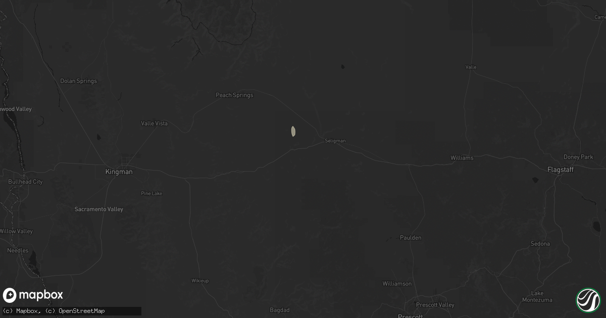 Hail map in Seligman, AZ on July 28, 2026