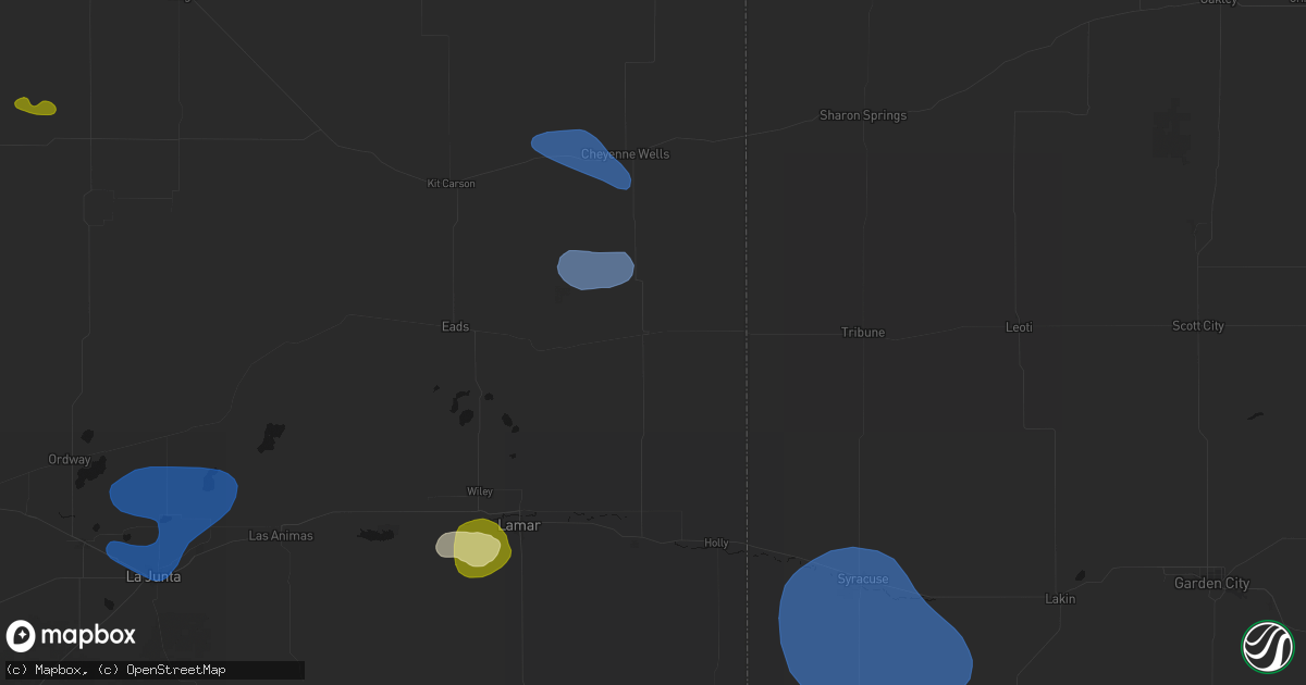Hail map in Sheridan Lake, CO on July 28, 2026