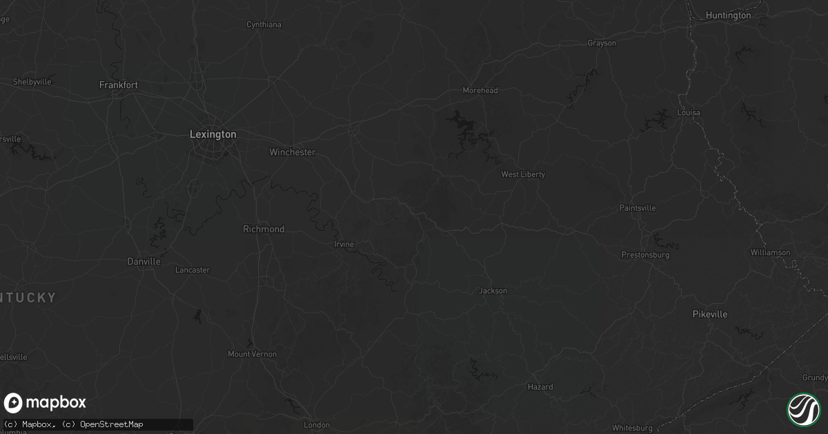 Hail map in Slade, KY on July 28, 2026