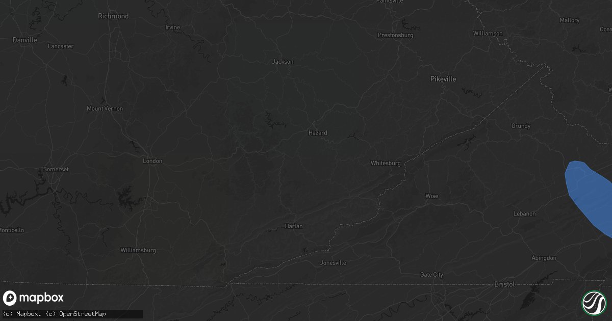 Hail map in Smilax, KY on July 28, 2026