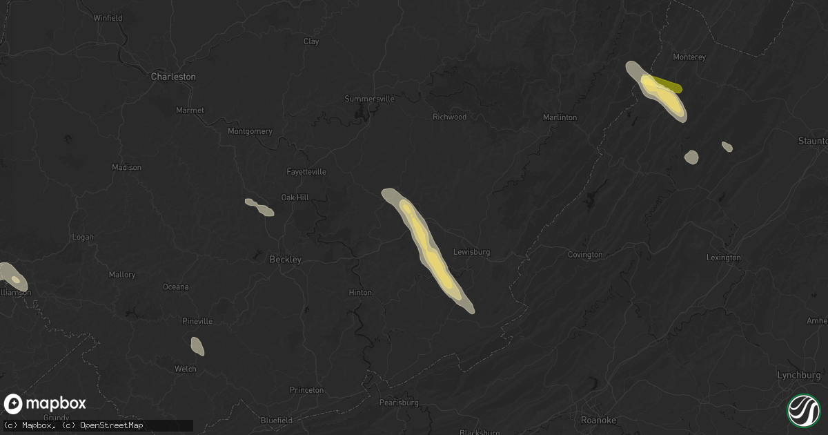 Hail map in Smoot, WV on July 28, 2026