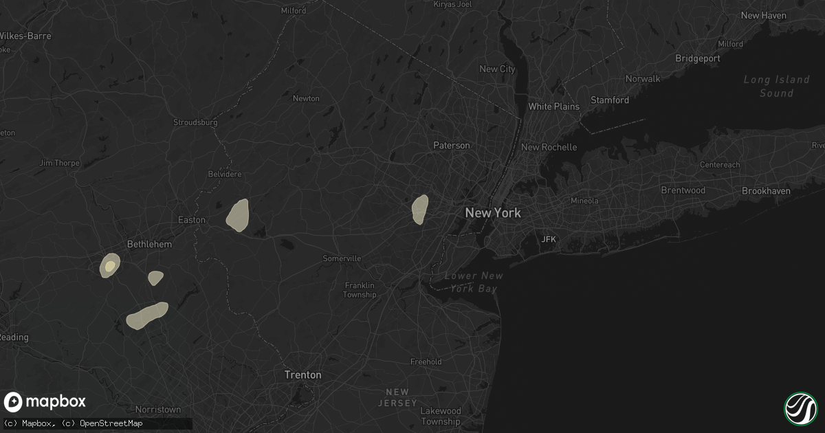 Hail map in Springfield, NJ on July 28, 2026