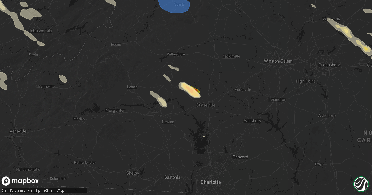 Hail map in Stony Point, NC on July 28, 2026