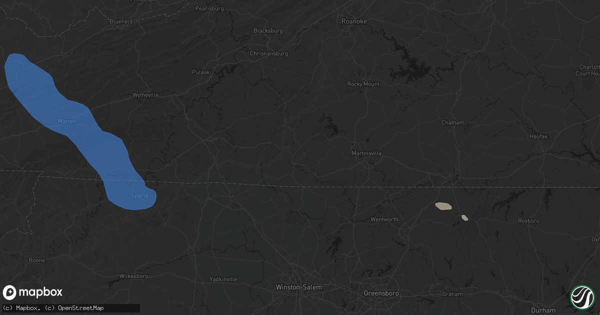 Hail map in Stuart, VA on July 28, 2026