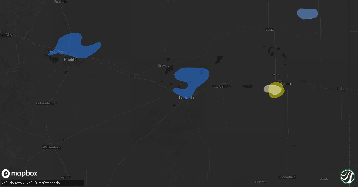 Hail map in Swink, CO on July 28, 2026