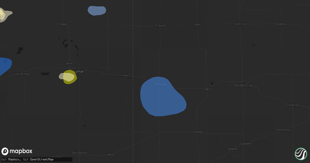 Hail map in Syracuse, KS on July 28, 2026