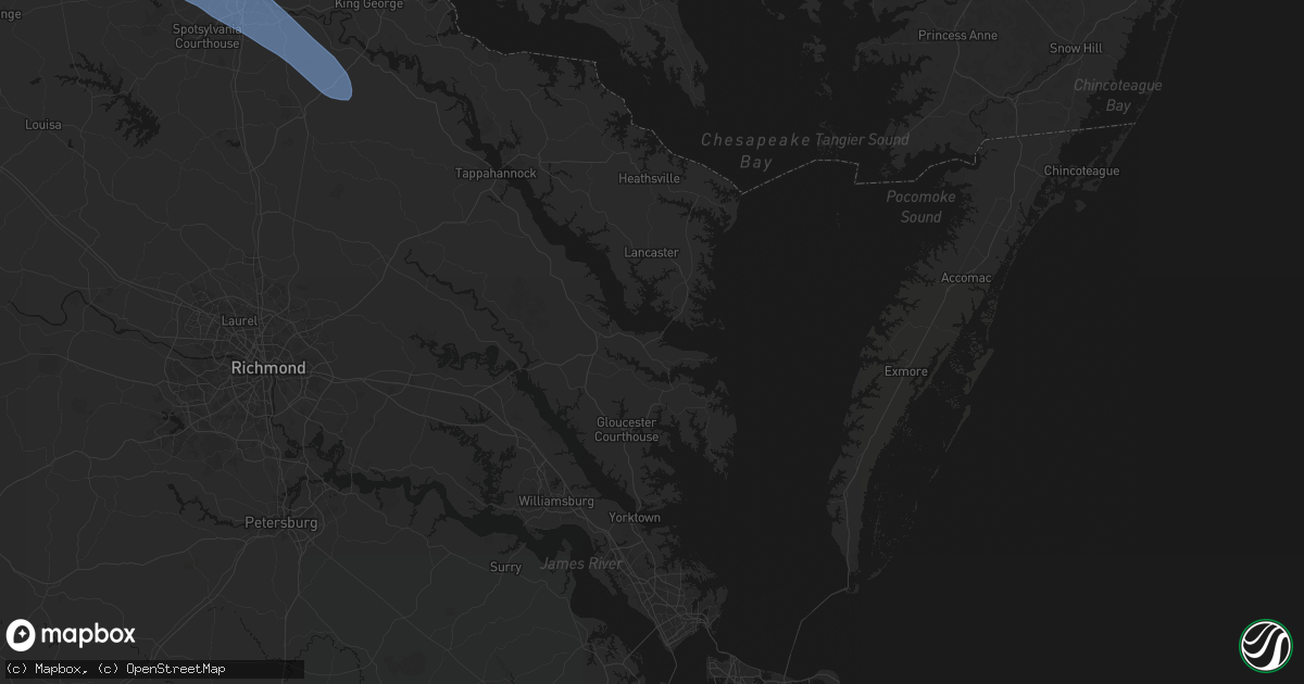 Hail map in Topping, VA on July 28, 2026
