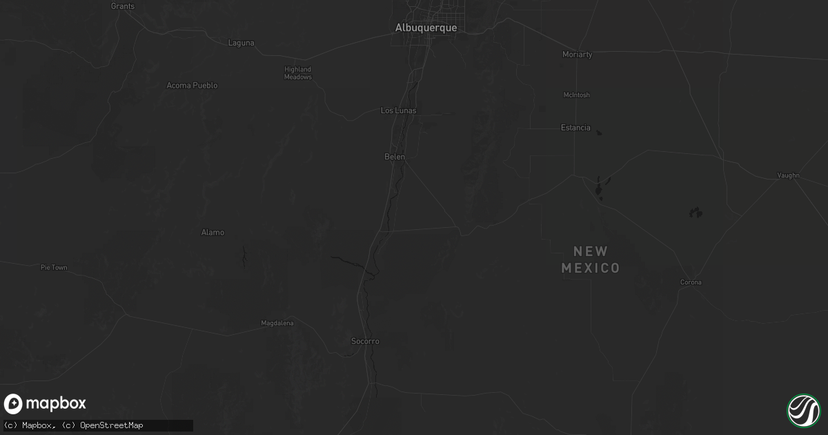 Hail map in Veguita, NM on July 28, 2026