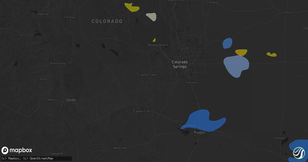 Hail map in Victor, CO on July 28, 2026