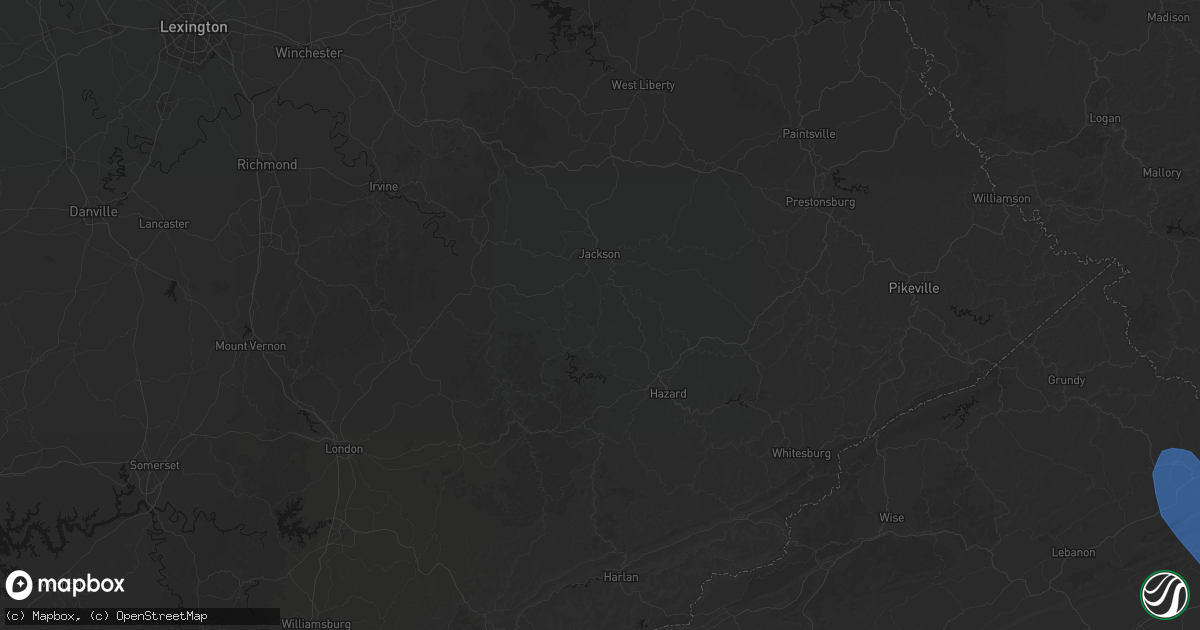 Hail map in Whick, KY on July 28, 2026