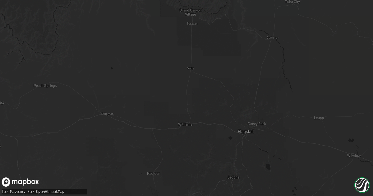 Hail map in Williams, AZ on July 28, 2026
