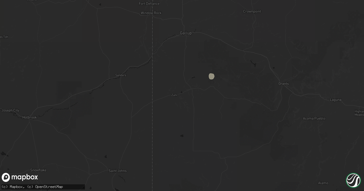 Hail map in Zuni, NM on July 28, 2026