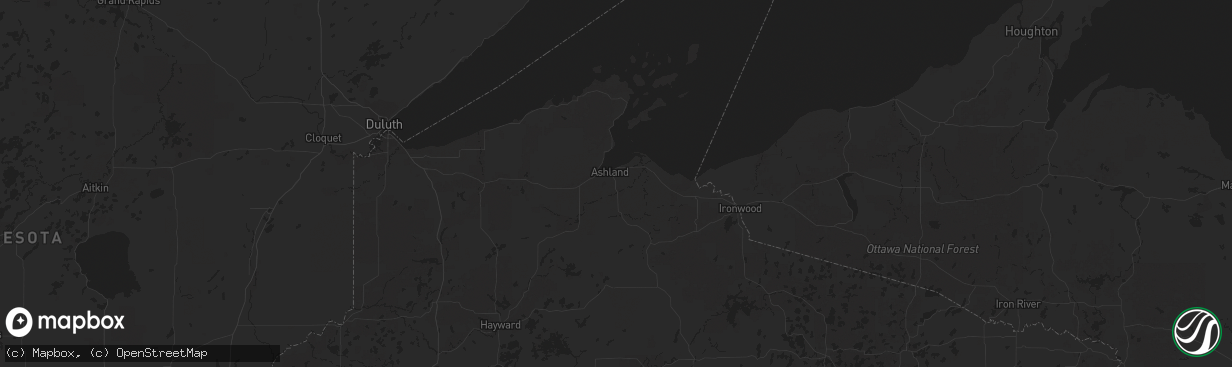 Hail map in Ashland, WI on July 29, 2014