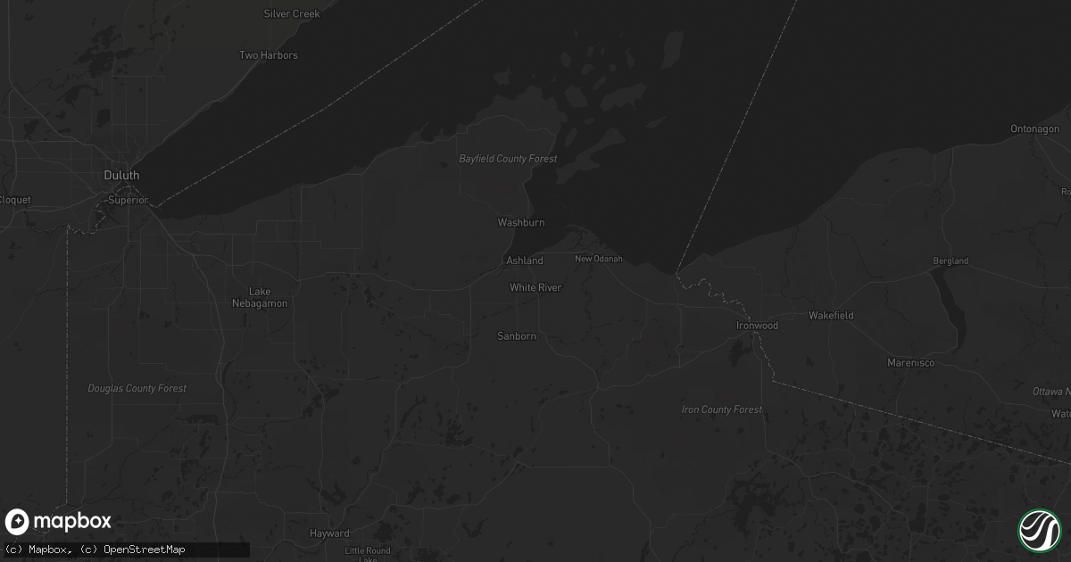 Hail map in Ashland, WI on July 29, 2014