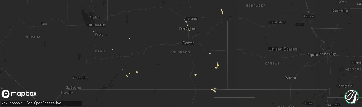 Hail map in Colorado on July 29, 2014