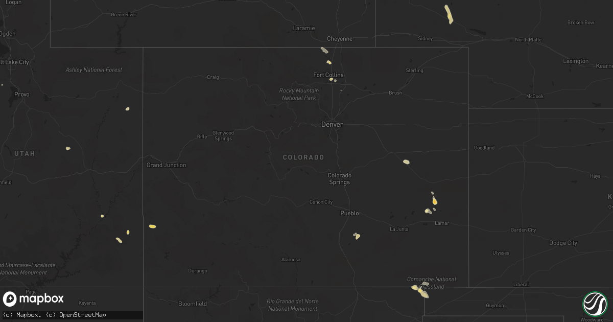 Hail map in Colorado on July 29, 2014