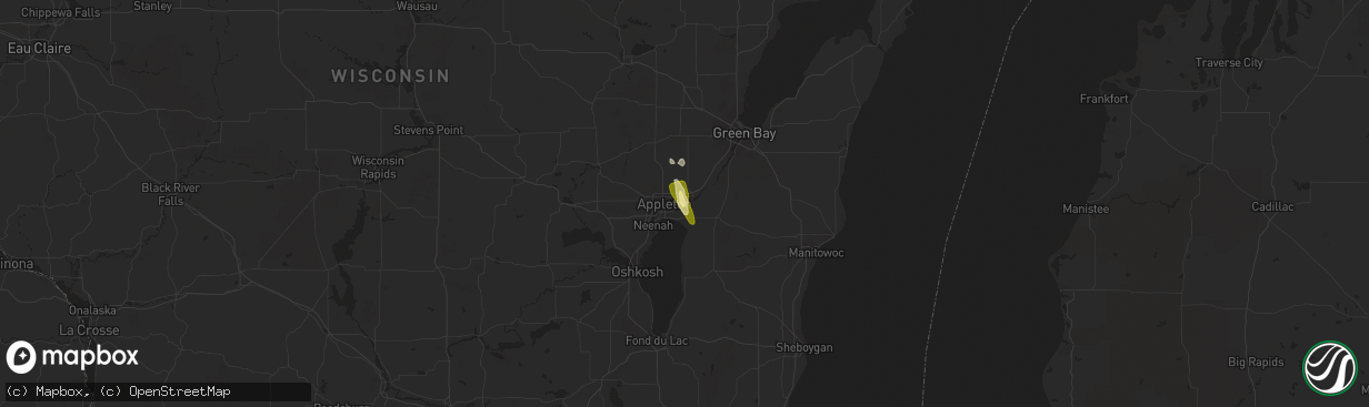 Hail map in Combined Locks, WI on July 29, 2014