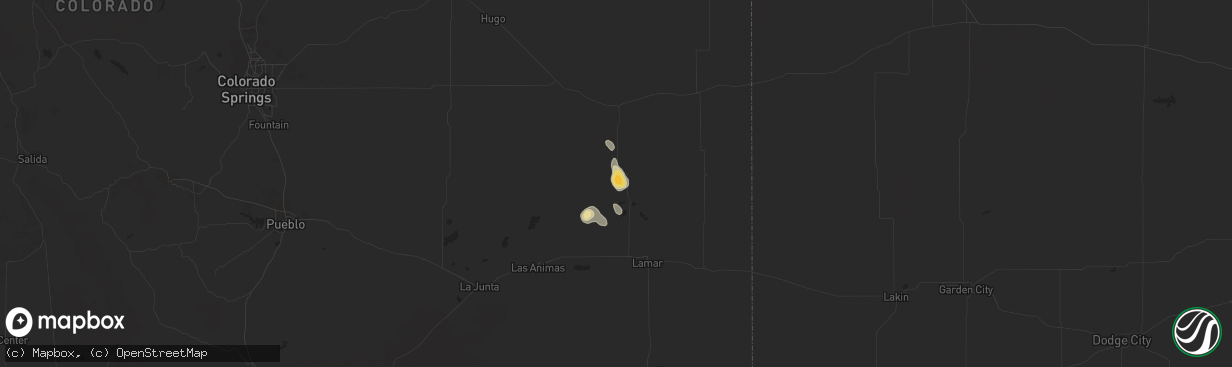 Hail map in Eads, CO on July 29, 2014