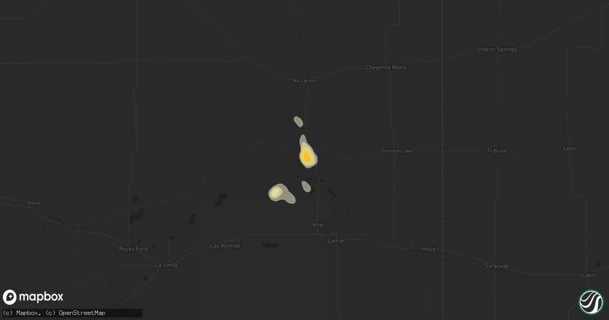 Hail map in Eads, CO on July 29, 2014