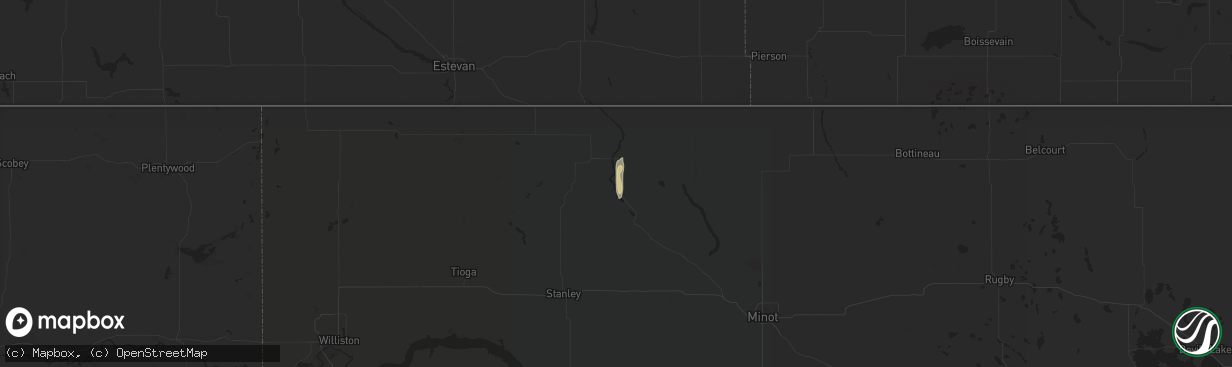 Hail map in Kenmare, ND on July 29, 2014