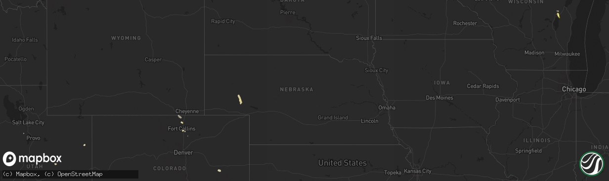 Hail map in Nebraska on July 29, 2014