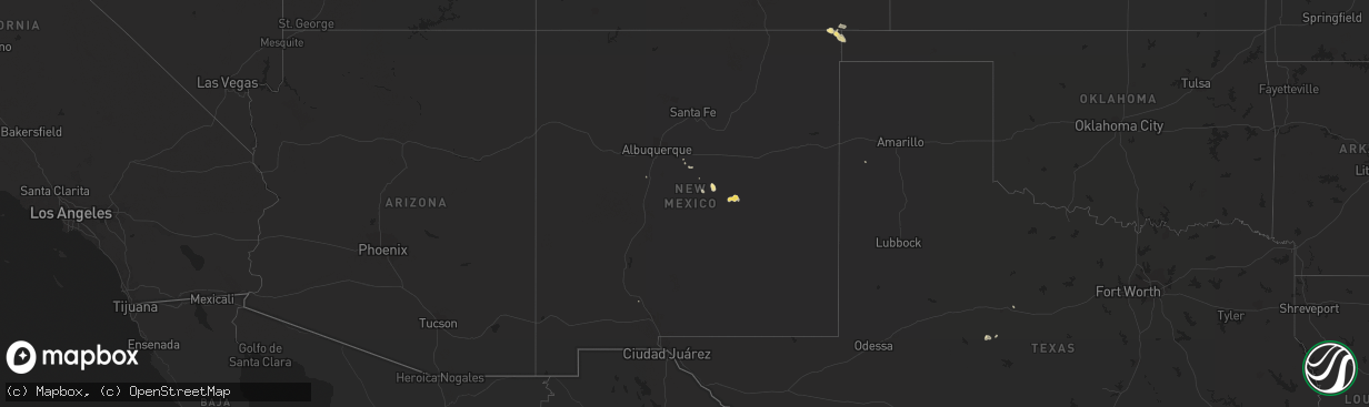 Hail map in New Mexico on July 29, 2014