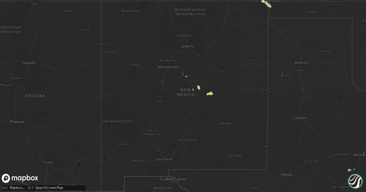 Hail map in New Mexico on July 29, 2014