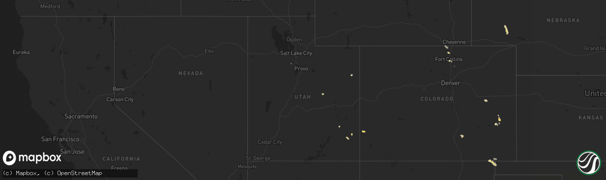 Hail map in Utah on July 29, 2014