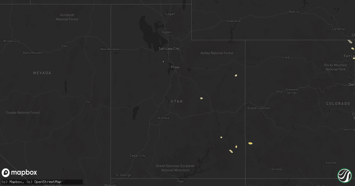 Hail map in Utah on July 29, 2014